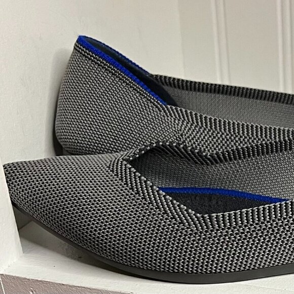 Rothy's Gray Knit Fabric Pointed-Toe Slip-On Flats Size 8.5 - Picture 7 of 7